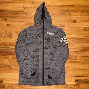 Grenade Ski Jacket Mens Size S Gray Fatigue Project Snowboard Phonetic Alphabet